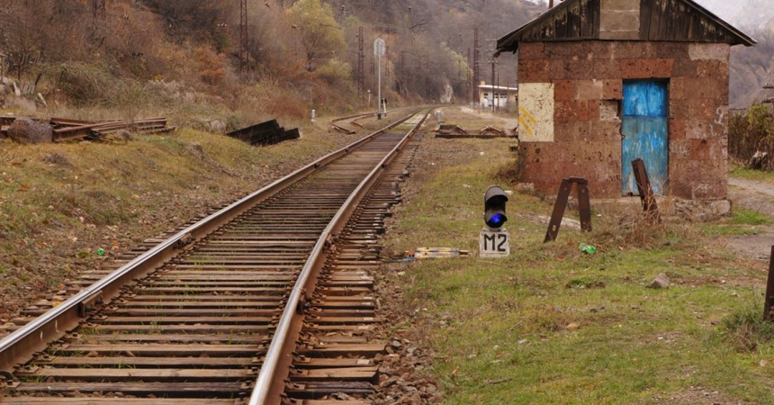 Kobayr- Road Runs Along Railway