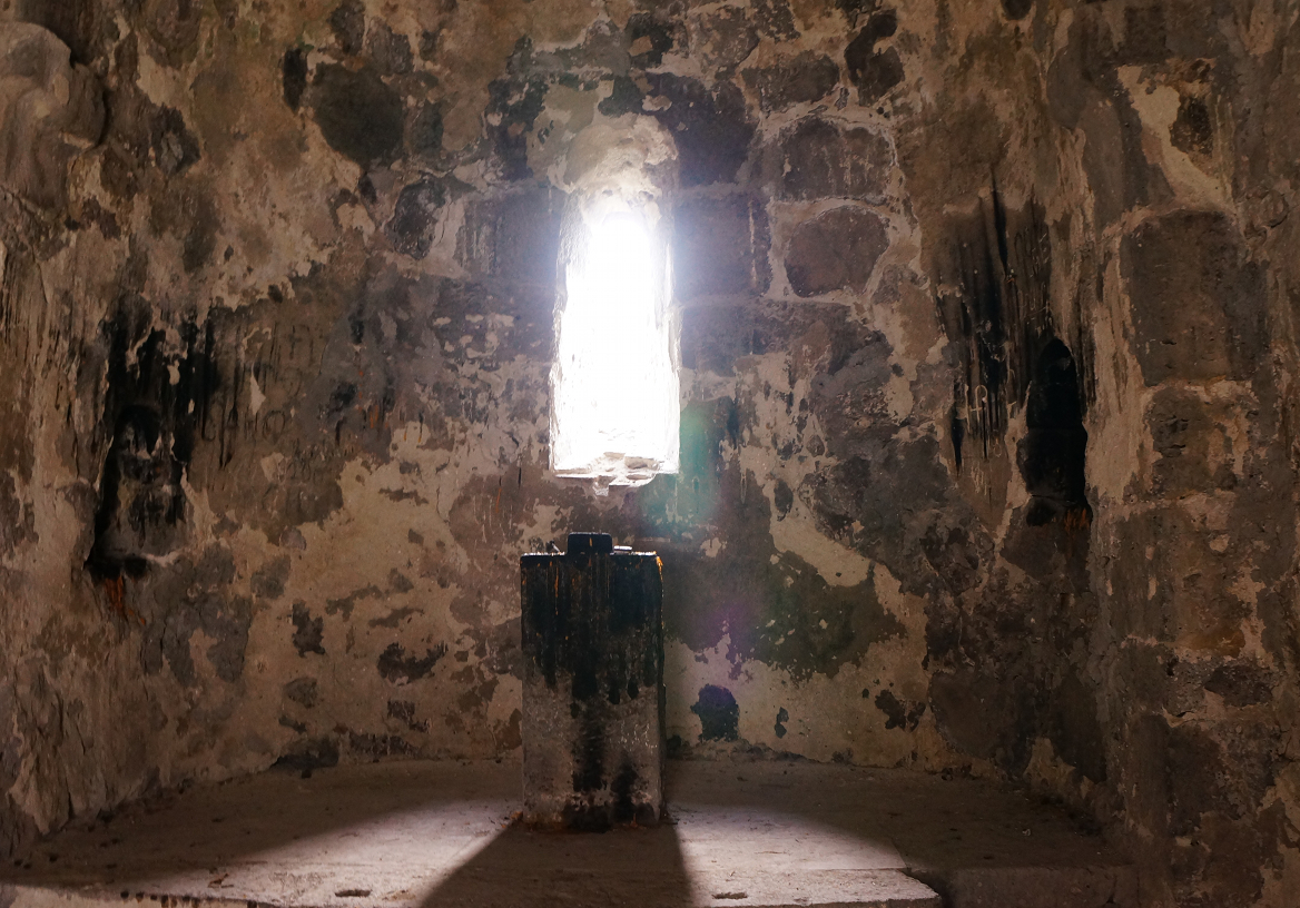 Kobayr- Here They Worshipped - sunlight inside chapel