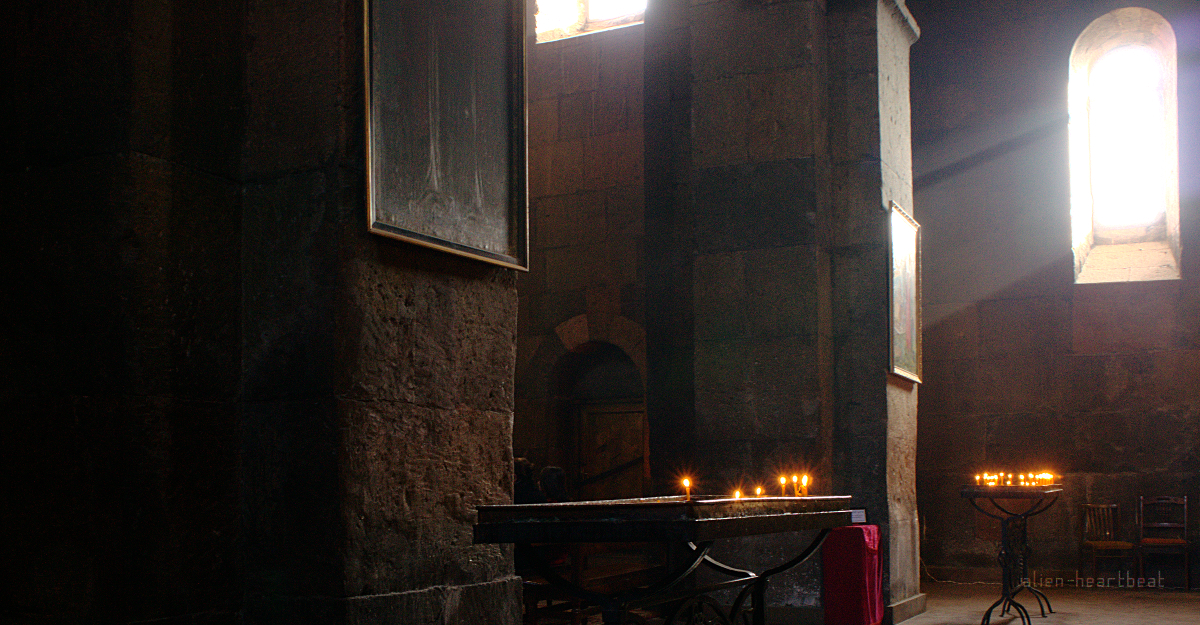 Church in Echmiadzin sitting amid bones of Armenian Genocide
